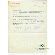 Overeenkomst L.Boys- J.Pastoor 1958